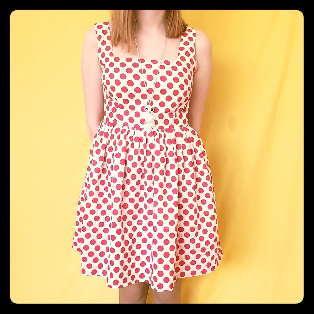 Pink polka dot dress